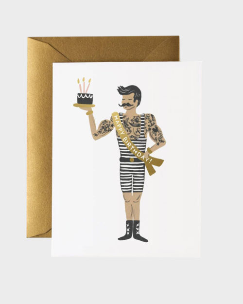 Rifle Paper co Strongman Birthday Card Synttärikortti