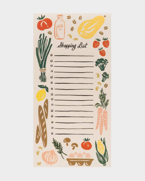 Rifle Paper co Corner Store market shopping list kauppalista