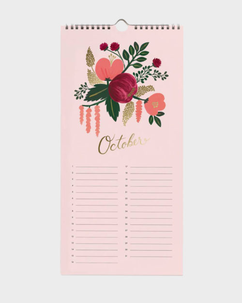 Rifle Paper co Celebration Wall Calendar Juhlapyhä Seinäkalent