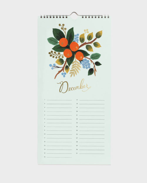 Rifle Paper co Celebration Wall Calendar Juhlapyhä Seinäkalent