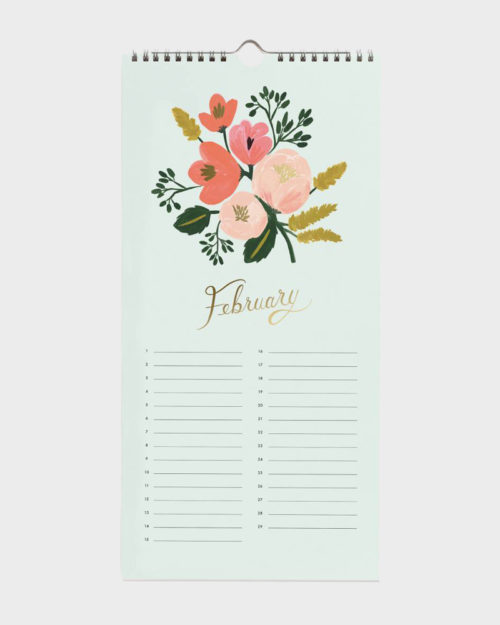 Rifle Paper co Celebration Wall Calendar Juhlapyhä Seinäkalent