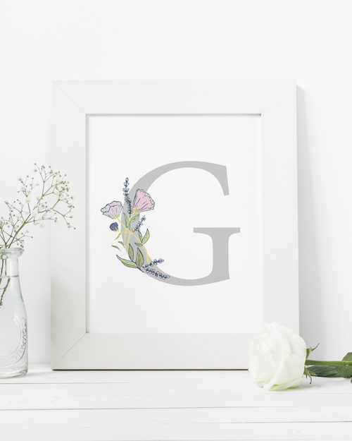 Papershop Kukallinen Kirjainjuliste Botanical Letter Poster