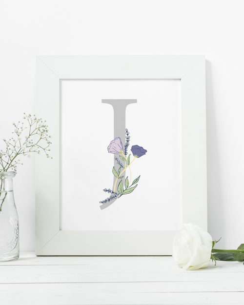 Papershop Kukallinen Kirjainjuliste Botanical Letter Poster
