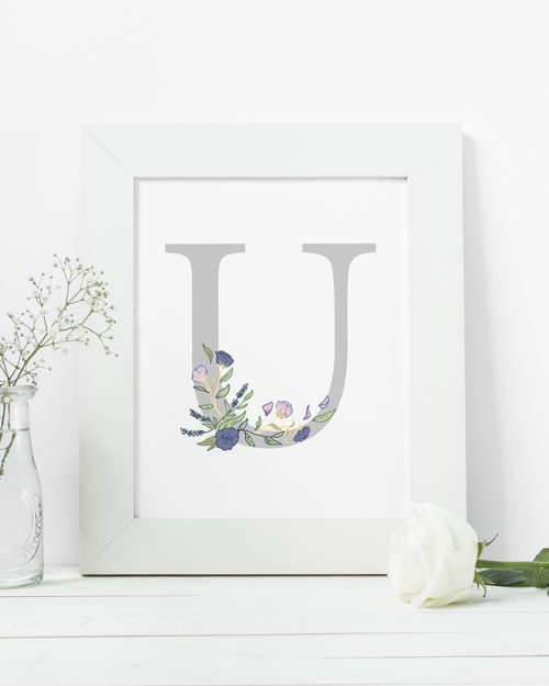 Papershop Kukallinen Kirjainjuliste Botanical Letter Poster