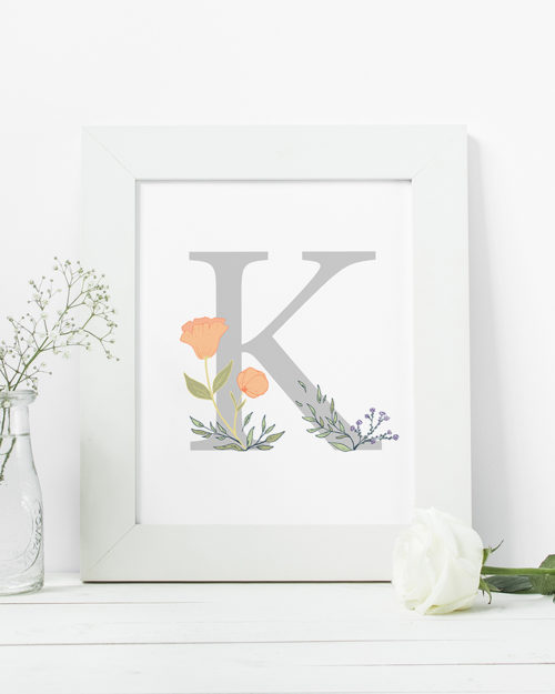 Papershop Kukallinen Kirjainjuliste Botanical Letter Poster