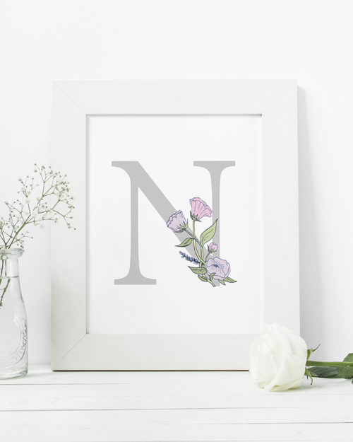 Papershop Kukallinen Kirjainjuliste Botanical Letter Poster