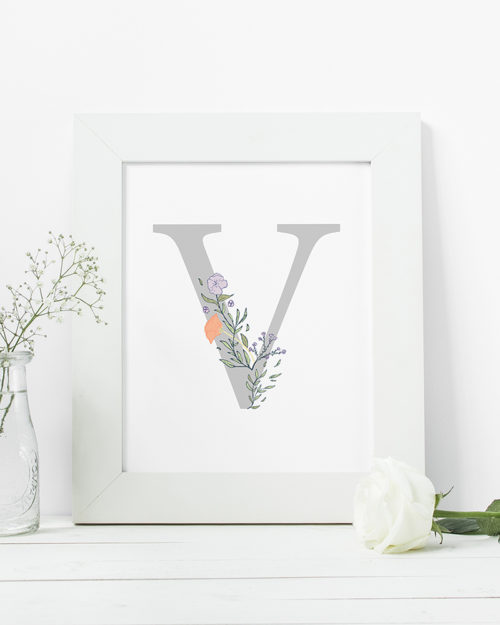 Papershop Kukallinen Kirjainjuliste Botanical Letter Poster
