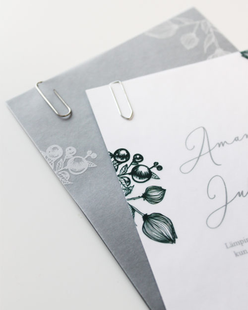 Papershop Painostudio Printing studio Nuppu Kutsu Invitation