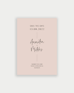 Simple elegant save the date kortti roosa