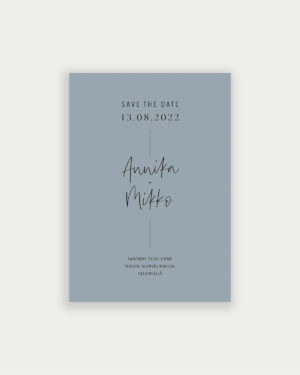 Simple elegant save the date kortti siniharmaa