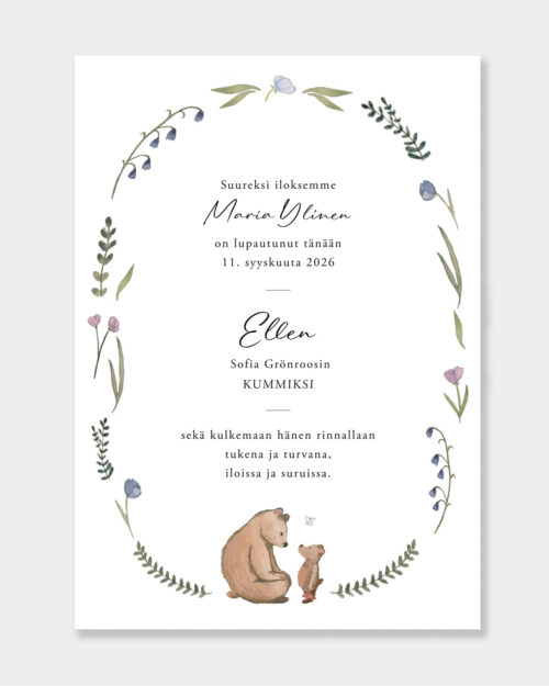 Personoitava Karhu Kummitodistus A4