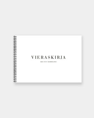 Vieraskirja valokuva-albumi omalla kansitekstillä