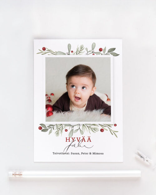 Watercolor Joulukortti