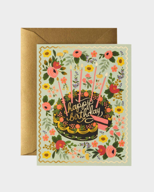 Floral Cake Birthday Syntymäpäiväkortti