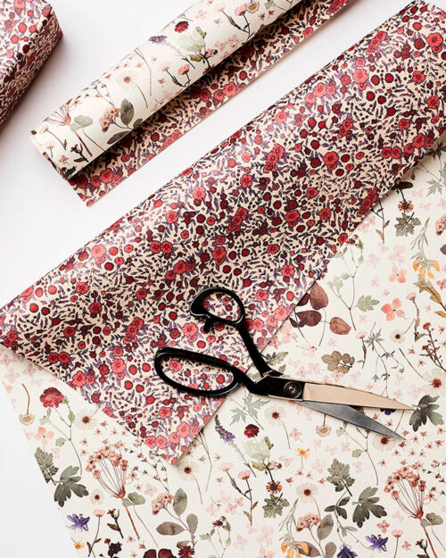 Wild Aster & Garden Floral Kaksipuoleiset Lahjapaperiarkit, 3kpl