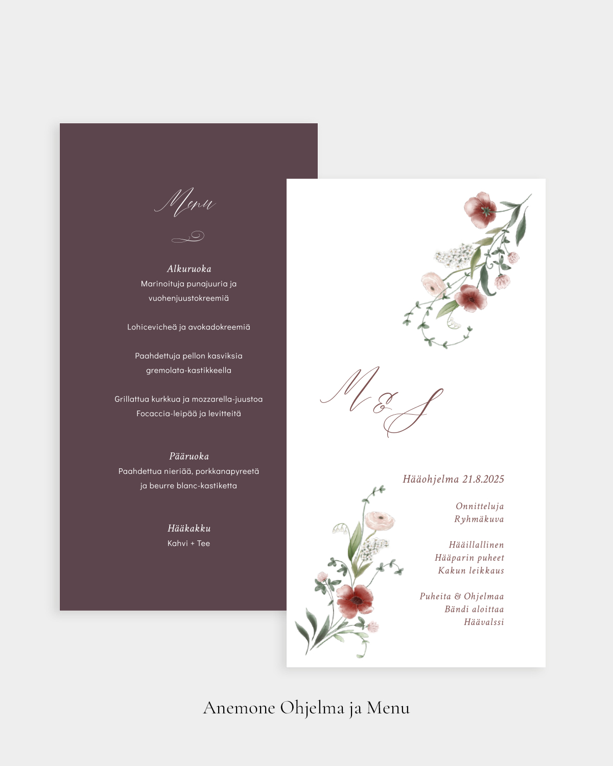 Anemone_menu-ohjelma2 Anemone Menu-ohjelma, 2 korttia