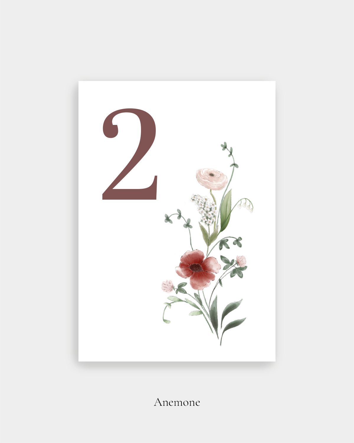 Anemone_pöytänumero1osainen Anemone Pöytänumero, 1-osainen