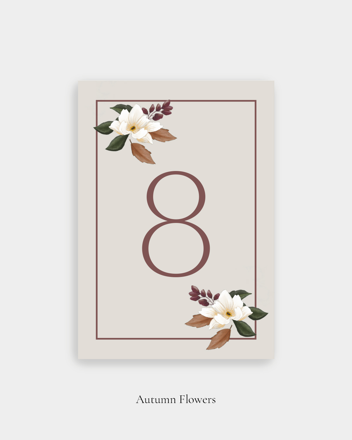 Autumn-Flowers_pöytänumero1osainen Autumn Flowers Pöytänumero, 1-osainen