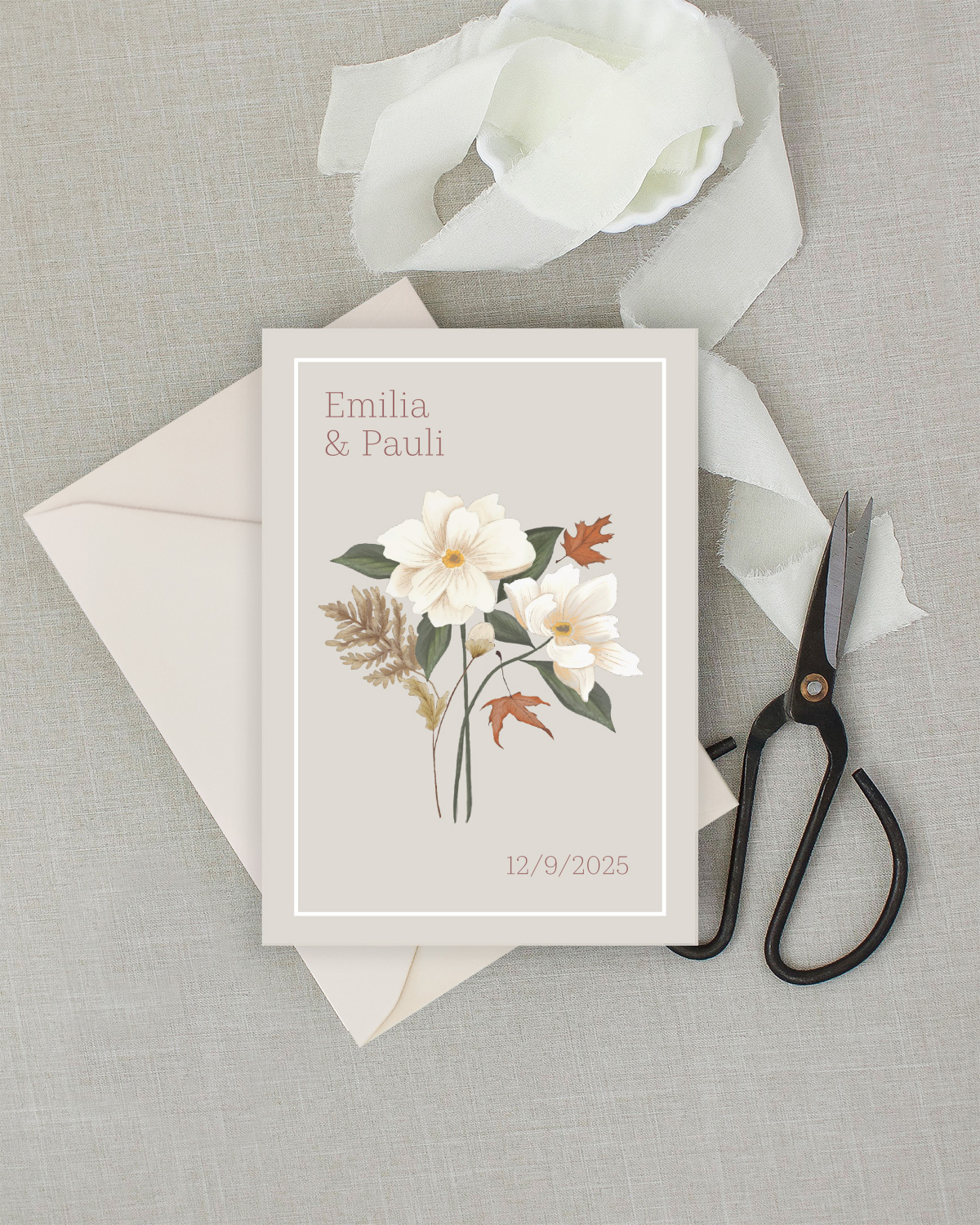 Autumn Flowers Hääkutsu