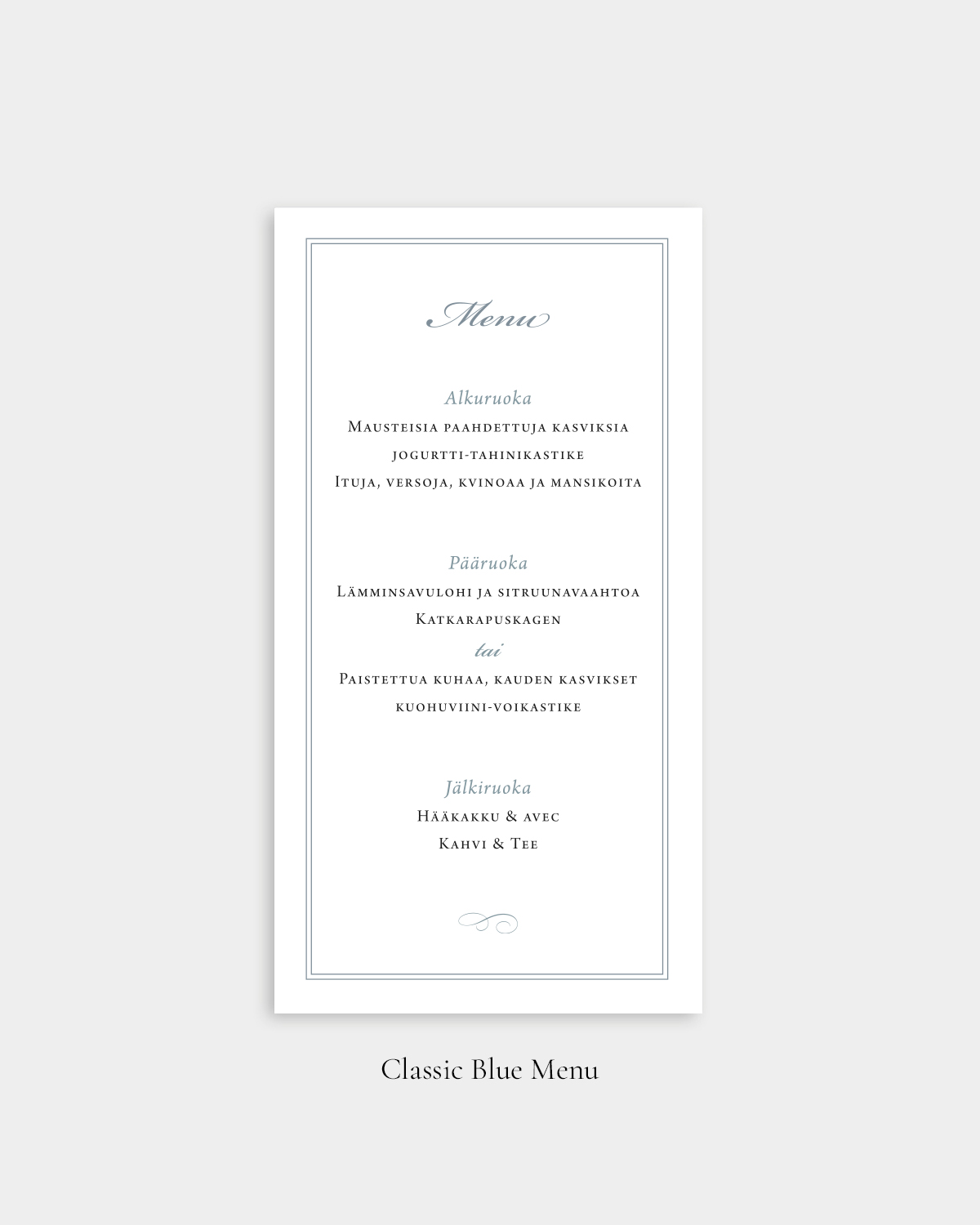 Classic-Blue_Menu Papershop Painostudio Classic Blue Menu
