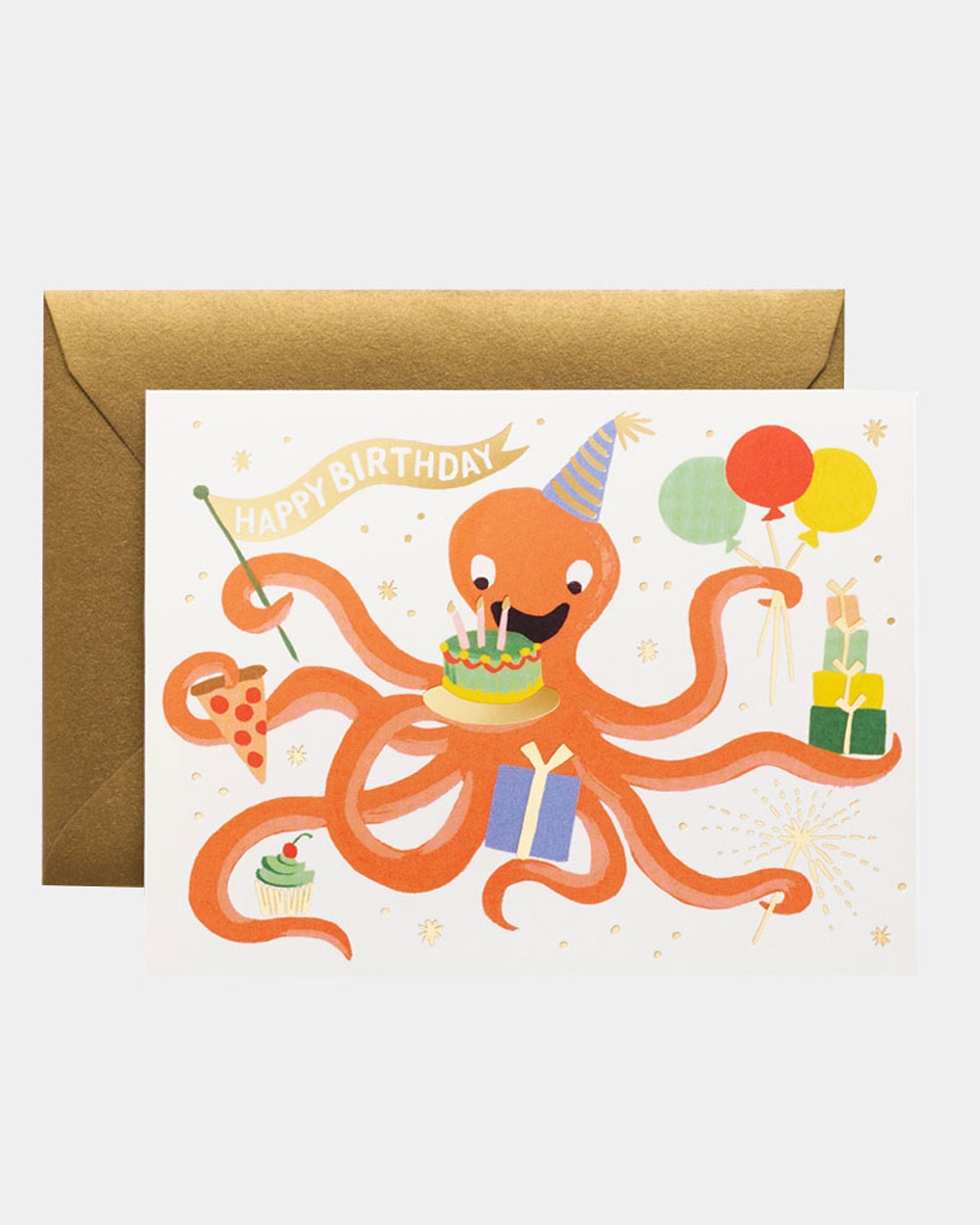 Octopus Birthday Syntymäpäiväkortti - Image 1