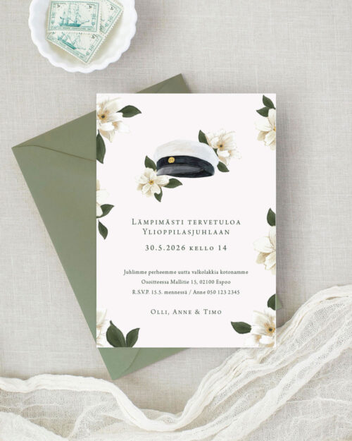 Blossom cap Valmistujaiskutsu