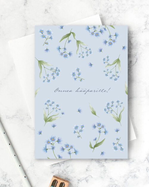 Forget Me Not Hääonnittelukortti