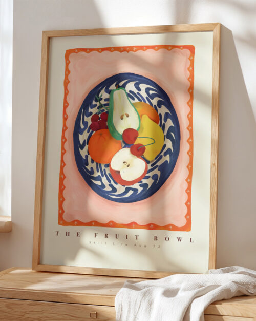 Flat Fruit Bowl Juliste A3