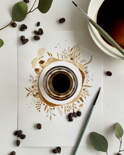 Alternative view of Painting with Coffee 27.2. klo 17-20