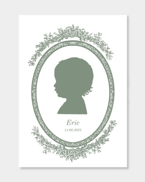 Personoitava Floral Siluettijuliste A4