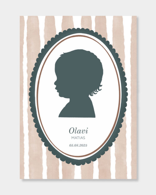 Alternative view of Personoitava Frame Siluettijuliste A4