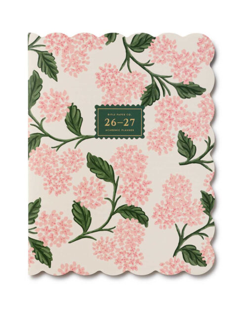 Pink Hydrangea Academic 2026-2027 Lukuvuosiplanneri 12kk