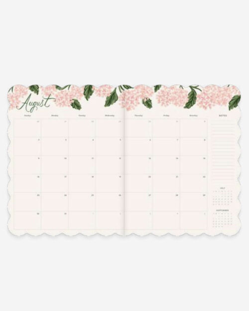 Alternative view of Pink Hydrangea Academic 2026-2027 Lukuvuosiplanneri 12kk