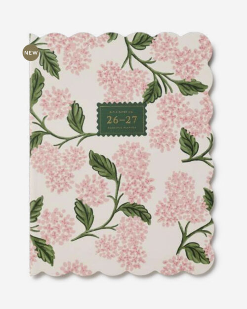 Pink Hydrangea Academic 2026-2027 Lukuvuosiplanneri 12kk