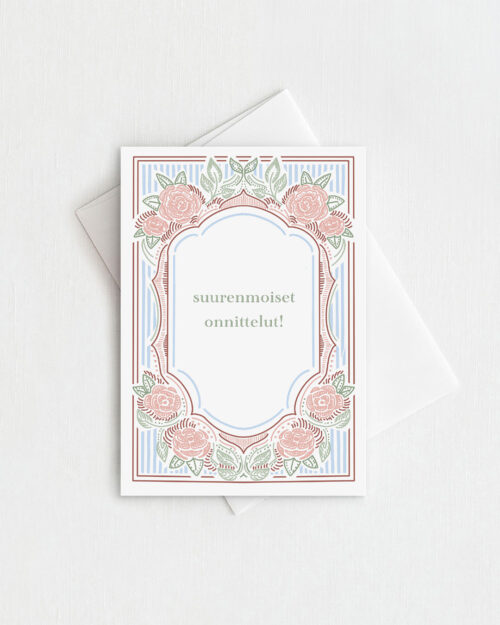 Vintageruusut Onnittelukortti