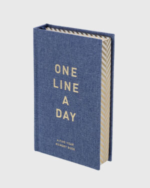 One line a day 5 vuoden Päiväkirja, denim - Thumbnail Image 3